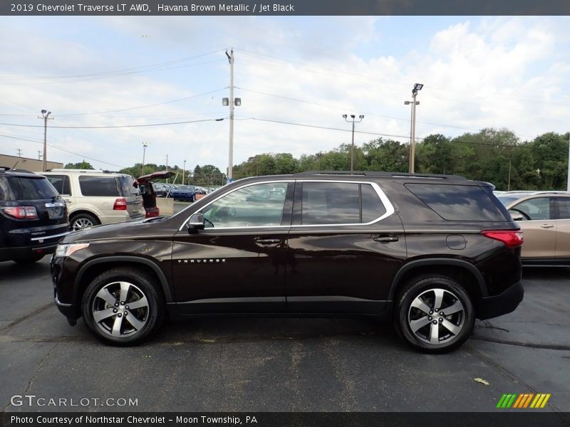 Havana Brown Metallic / Jet Black 2019 Chevrolet Traverse LT AWD