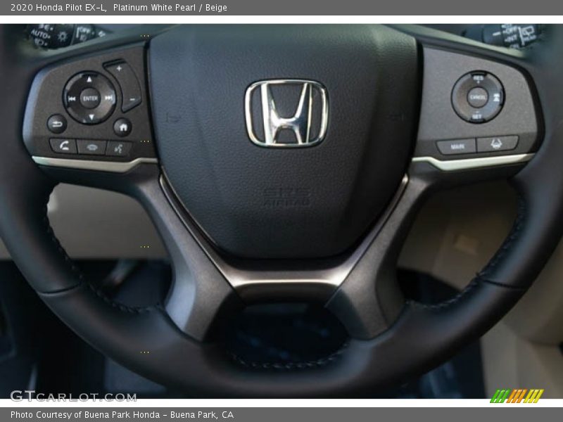 Platinum White Pearl / Beige 2020 Honda Pilot EX-L