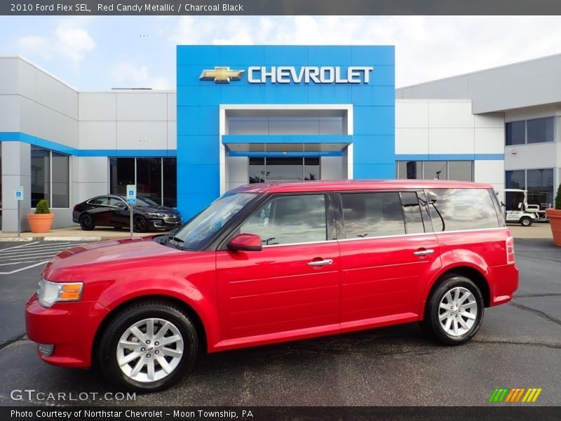 Red Candy Metallic / Charcoal Black 2010 Ford Flex SEL