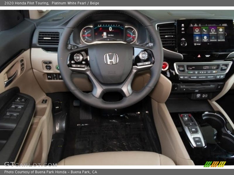 Platinum White Pearl / Beige 2020 Honda Pilot Touring