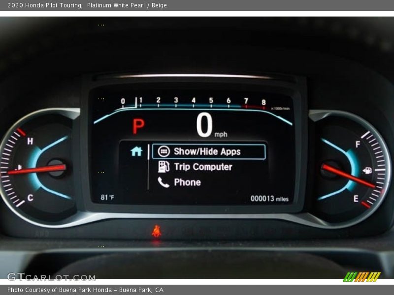 Platinum White Pearl / Beige 2020 Honda Pilot Touring
