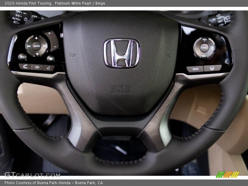 Platinum White Pearl / Beige 2020 Honda Pilot Touring
