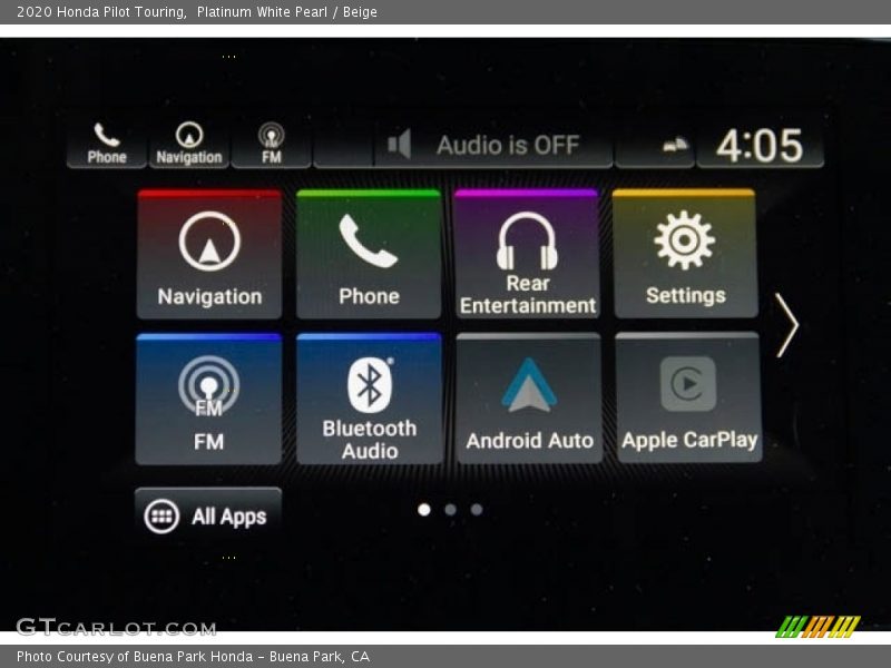 Platinum White Pearl / Beige 2020 Honda Pilot Touring