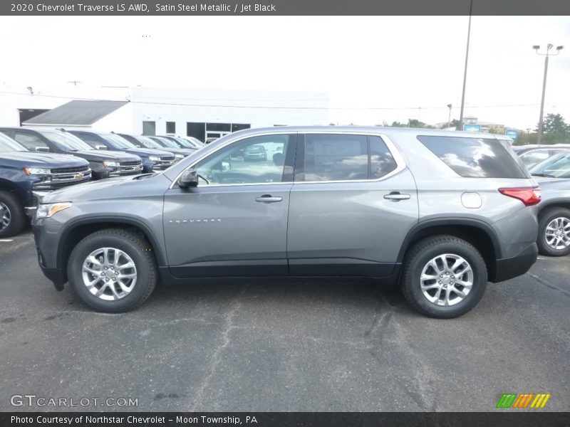 Satin Steel Metallic / Jet Black 2020 Chevrolet Traverse LS AWD