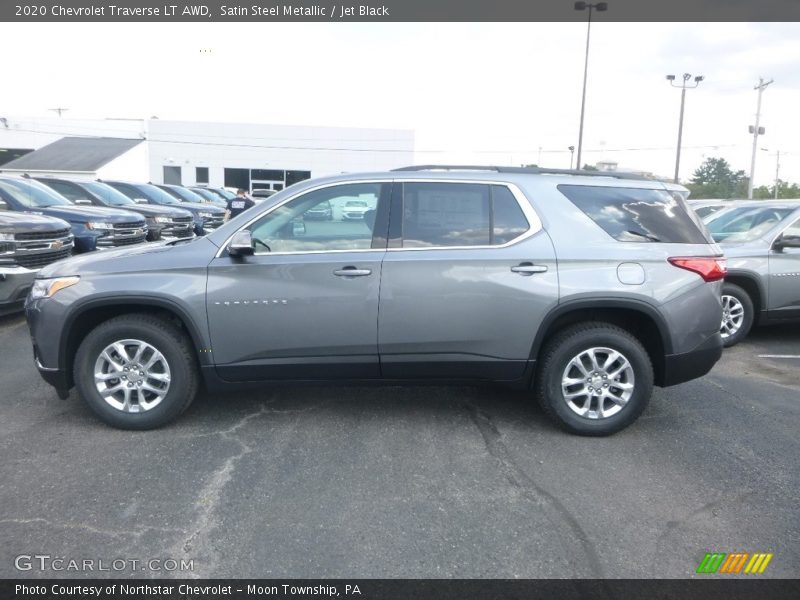 Satin Steel Metallic / Jet Black 2020 Chevrolet Traverse LT AWD