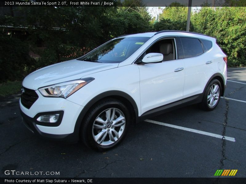 Frost White Pearl / Beige 2013 Hyundai Santa Fe Sport 2.0T