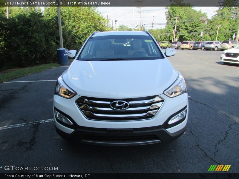 Frost White Pearl / Beige 2013 Hyundai Santa Fe Sport 2.0T