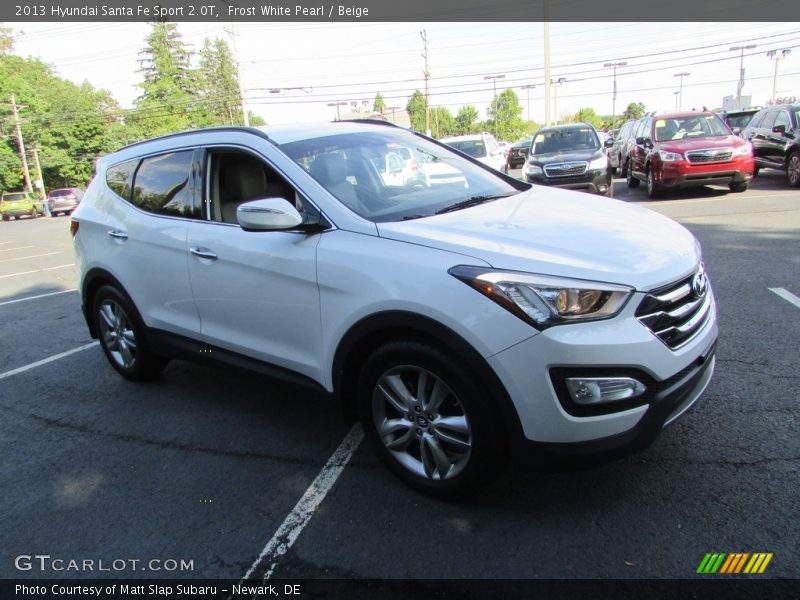 Frost White Pearl / Beige 2013 Hyundai Santa Fe Sport 2.0T