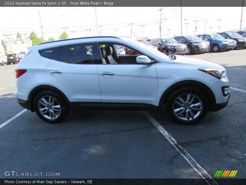 Frost White Pearl / Beige 2013 Hyundai Santa Fe Sport 2.0T
