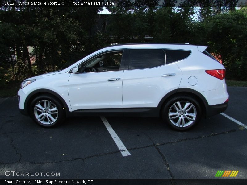 Frost White Pearl / Beige 2013 Hyundai Santa Fe Sport 2.0T