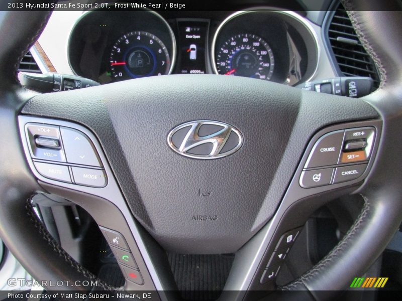 Frost White Pearl / Beige 2013 Hyundai Santa Fe Sport 2.0T