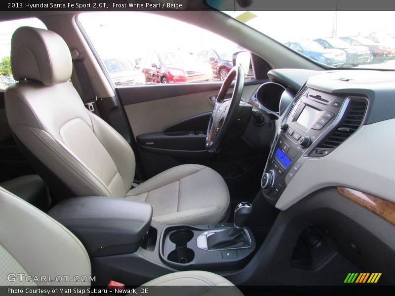 Frost White Pearl / Beige 2013 Hyundai Santa Fe Sport 2.0T