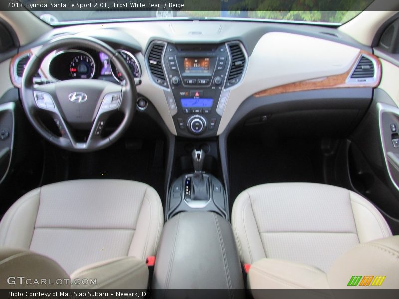 Frost White Pearl / Beige 2013 Hyundai Santa Fe Sport 2.0T