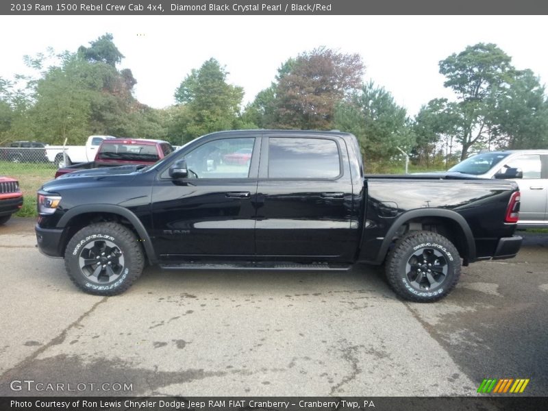 Diamond Black Crystal Pearl / Black/Red 2019 Ram 1500 Rebel Crew Cab 4x4