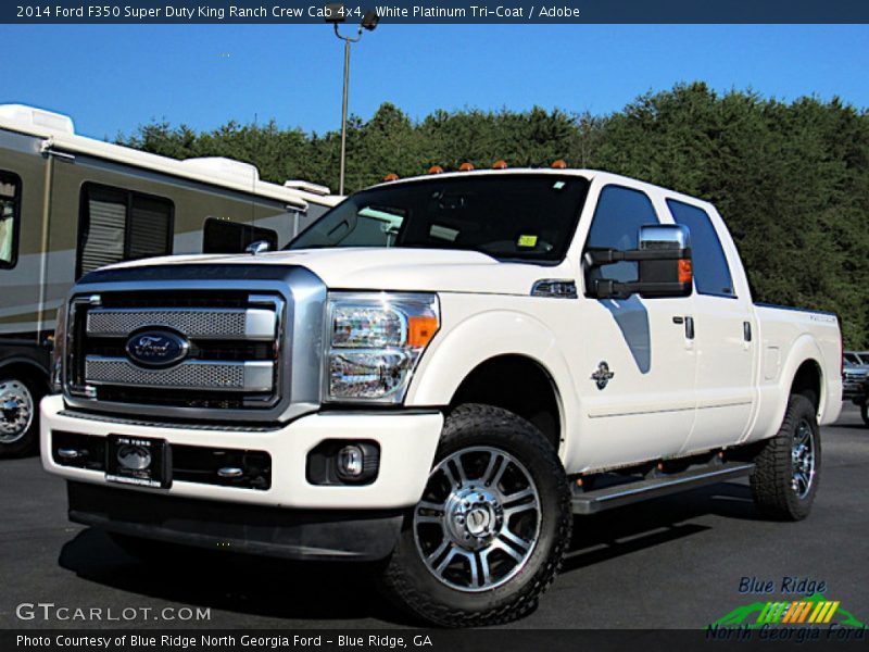 White Platinum Tri-Coat / Adobe 2014 Ford F350 Super Duty King Ranch Crew Cab 4x4