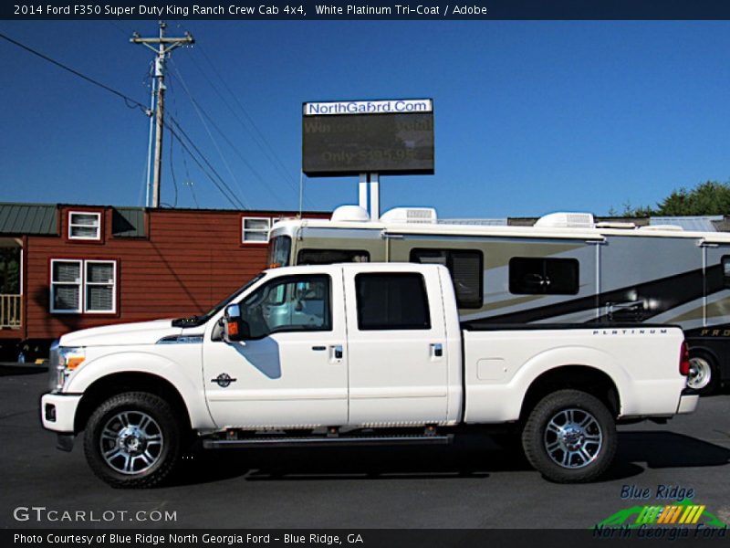 White Platinum Tri-Coat / Adobe 2014 Ford F350 Super Duty King Ranch Crew Cab 4x4