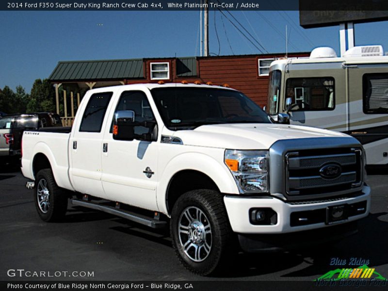White Platinum Tri-Coat / Adobe 2014 Ford F350 Super Duty King Ranch Crew Cab 4x4