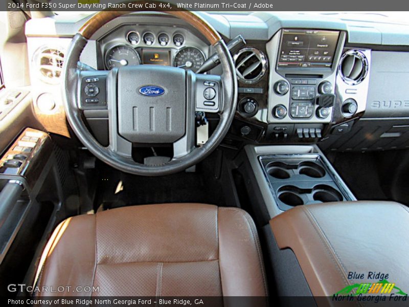 White Platinum Tri-Coat / Adobe 2014 Ford F350 Super Duty King Ranch Crew Cab 4x4