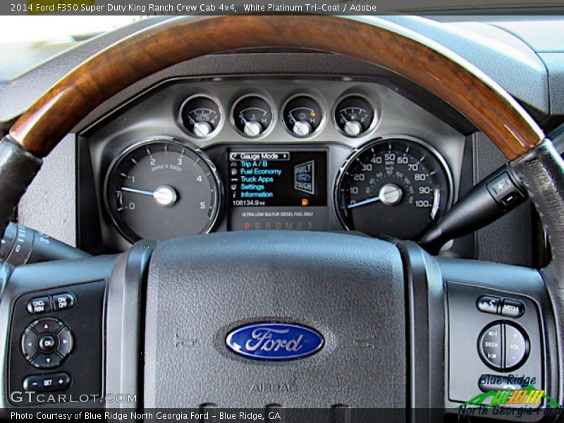 White Platinum Tri-Coat / Adobe 2014 Ford F350 Super Duty King Ranch Crew Cab 4x4