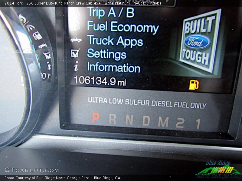 White Platinum Tri-Coat / Adobe 2014 Ford F350 Super Duty King Ranch Crew Cab 4x4