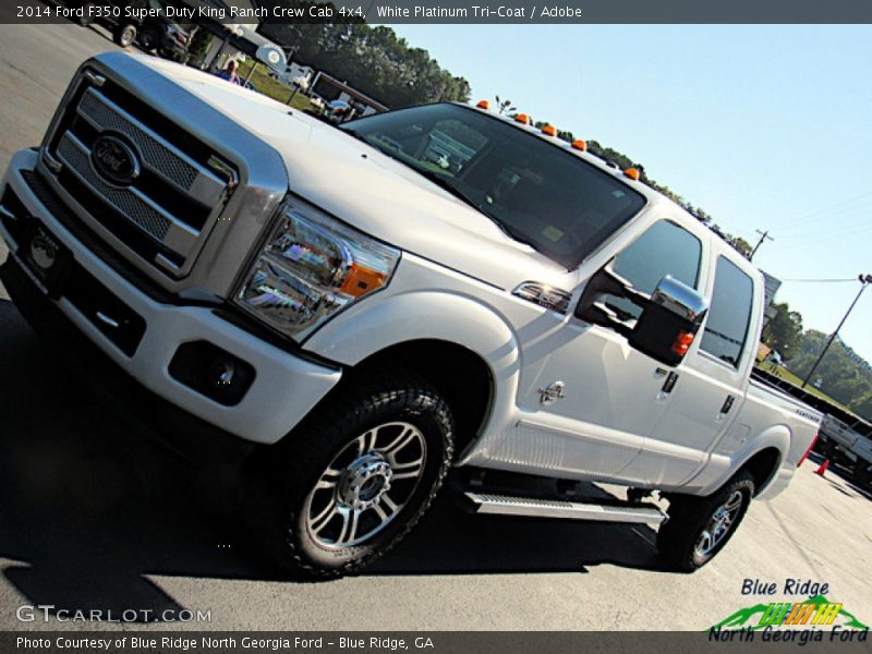 White Platinum Tri-Coat / Adobe 2014 Ford F350 Super Duty King Ranch Crew Cab 4x4