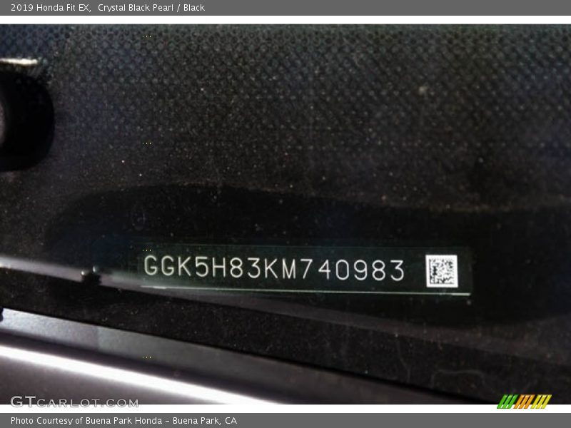 Crystal Black Pearl / Black 2019 Honda Fit EX