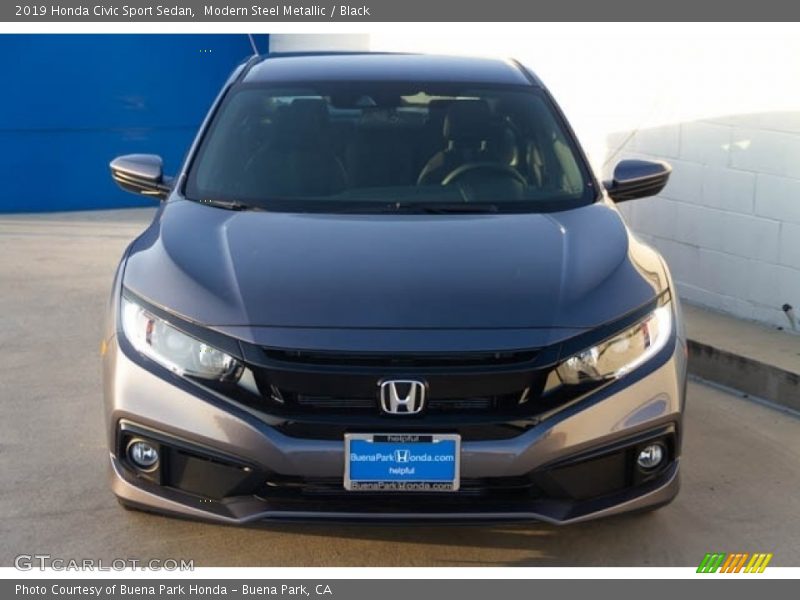 Modern Steel Metallic / Black 2019 Honda Civic Sport Sedan