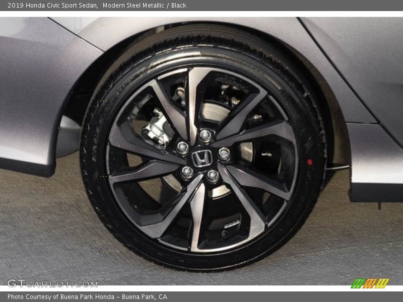 Modern Steel Metallic / Black 2019 Honda Civic Sport Sedan