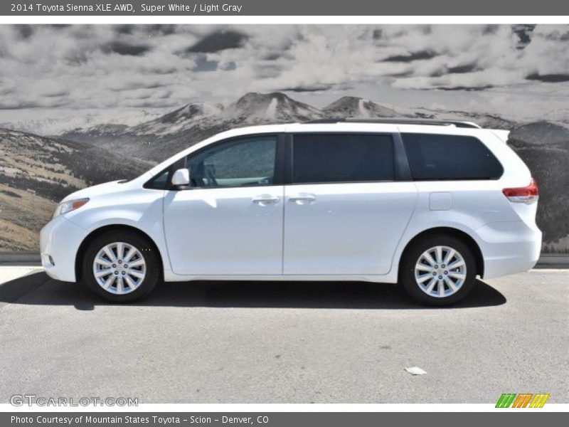 Super White / Light Gray 2014 Toyota Sienna XLE AWD