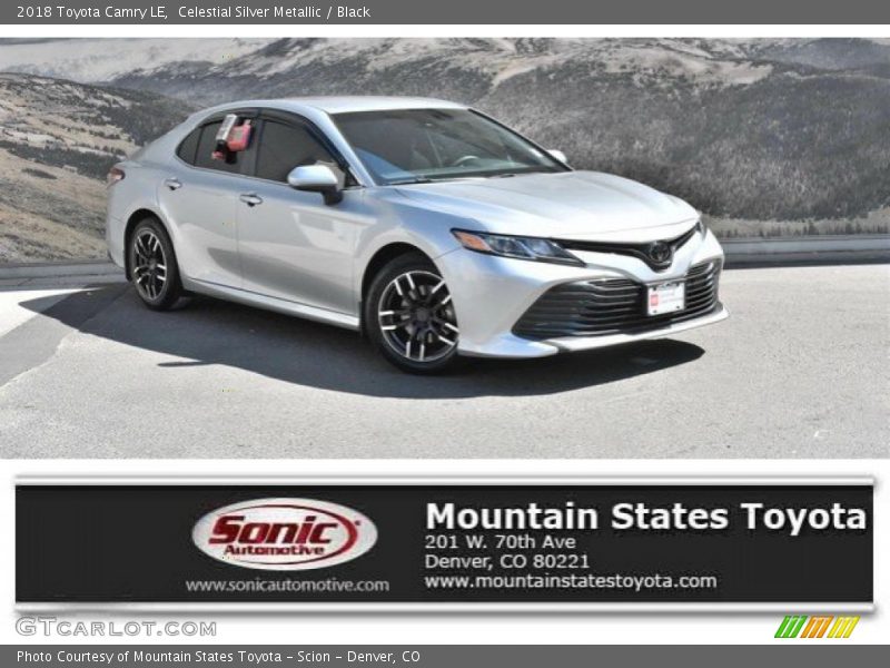 Celestial Silver Metallic / Black 2018 Toyota Camry LE