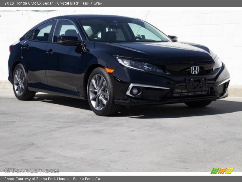 Crystal Black Pearl / Gray 2019 Honda Civic EX Sedan