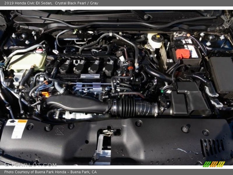 Crystal Black Pearl / Gray 2019 Honda Civic EX Sedan