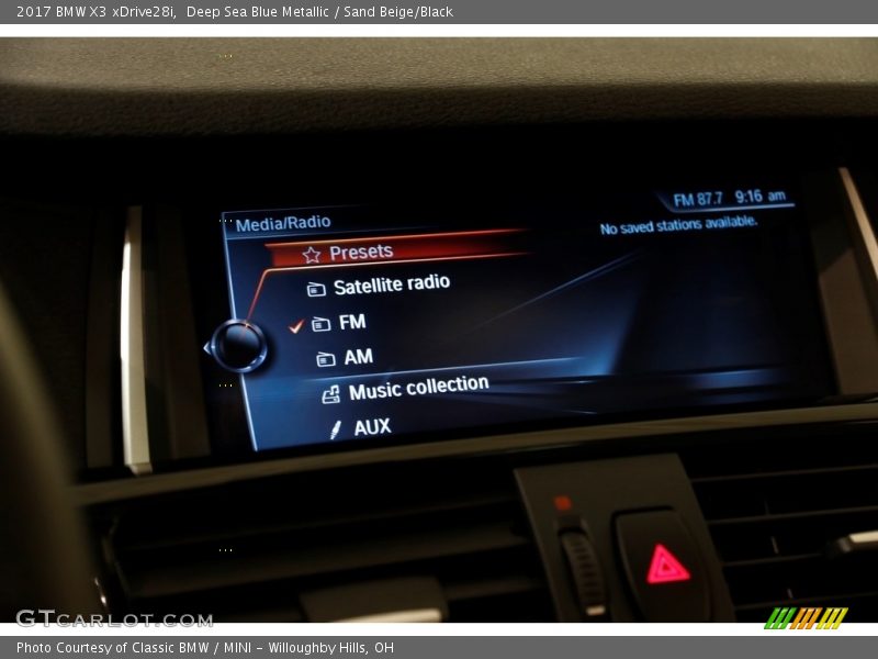 Deep Sea Blue Metallic / Sand Beige/Black 2017 BMW X3 xDrive28i