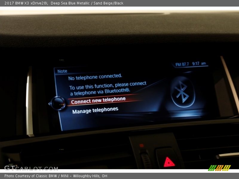 Deep Sea Blue Metallic / Sand Beige/Black 2017 BMW X3 xDrive28i