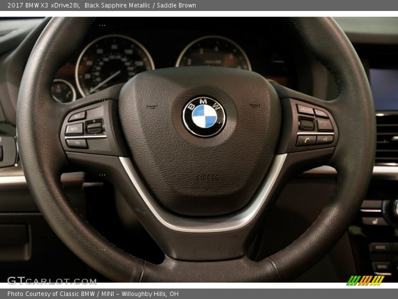 Black Sapphire Metallic / Saddle Brown 2017 BMW X3 xDrive28i