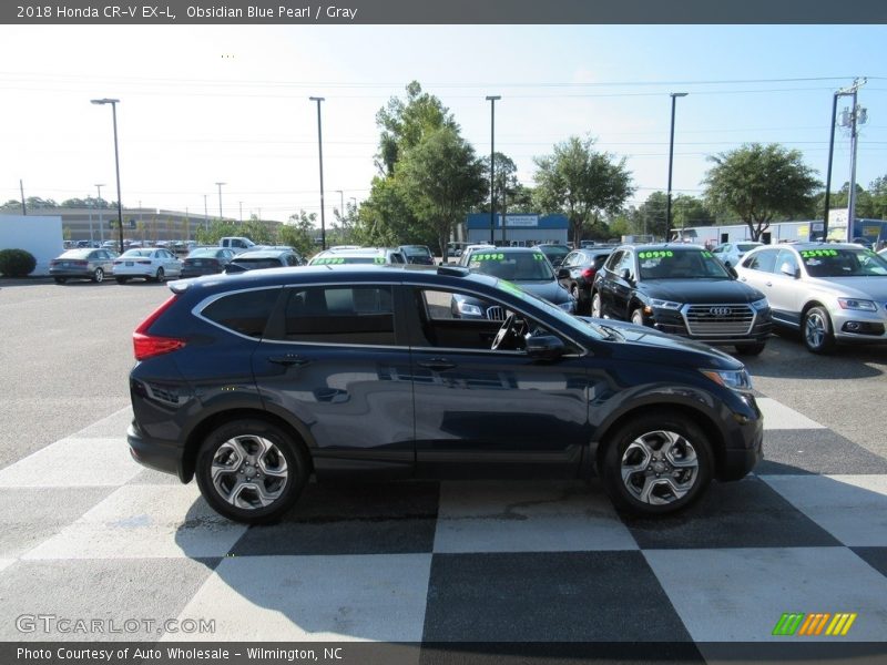 Obsidian Blue Pearl / Gray 2018 Honda CR-V EX-L