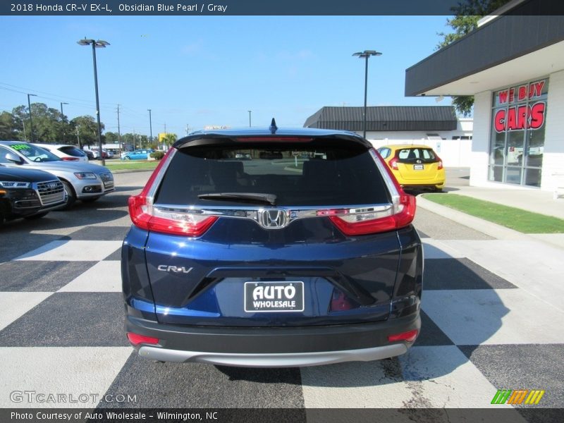 Obsidian Blue Pearl / Gray 2018 Honda CR-V EX-L
