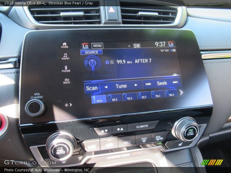 Obsidian Blue Pearl / Gray 2018 Honda CR-V EX-L