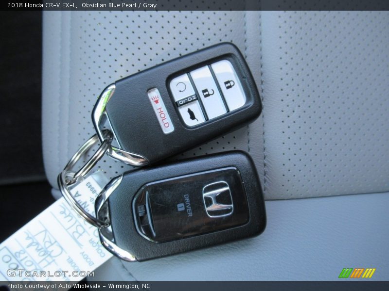 Obsidian Blue Pearl / Gray 2018 Honda CR-V EX-L