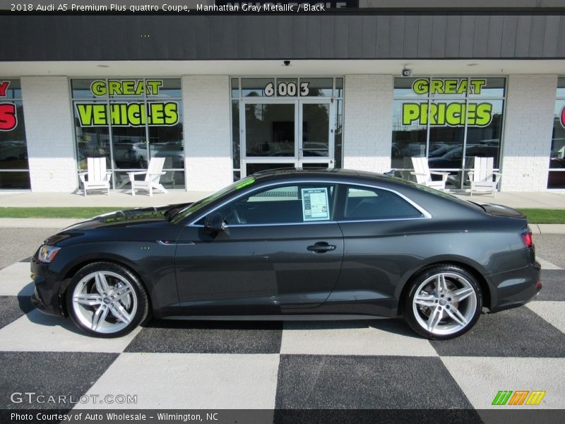 Manhattan Gray Metallic / Black 2018 Audi A5 Premium Plus quattro Coupe