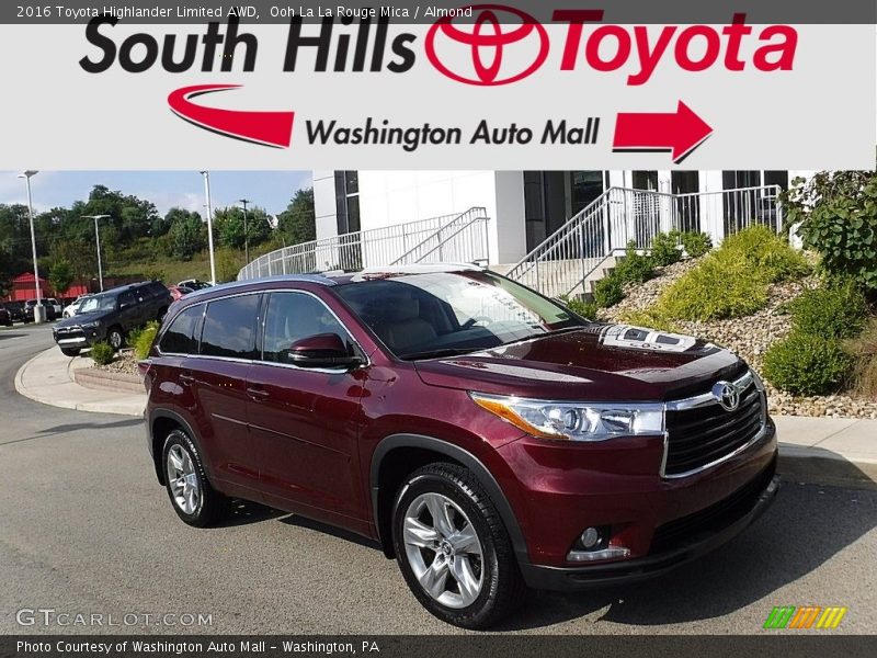 Ooh La La Rouge Mica / Almond 2016 Toyota Highlander Limited AWD