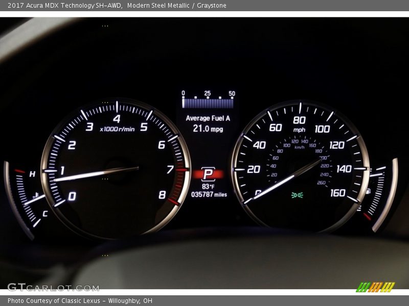 Modern Steel Metallic / Graystone 2017 Acura MDX Technology SH-AWD