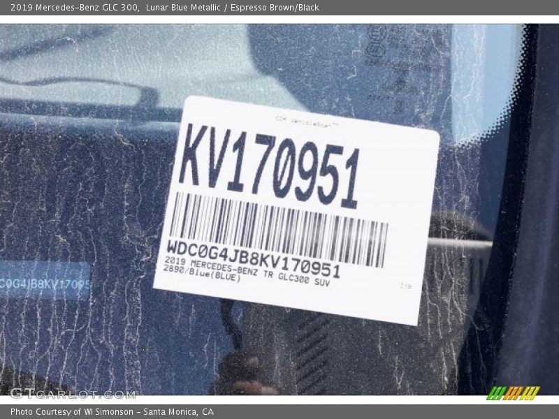 Lunar Blue Metallic / Espresso Brown/Black 2019 Mercedes-Benz GLC 300
