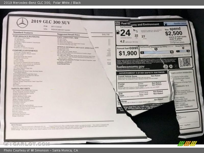 Polar White / Black 2019 Mercedes-Benz GLC 300