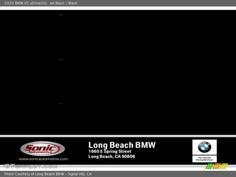 Jet Black / Black 2020 BMW X3 sDrive30i