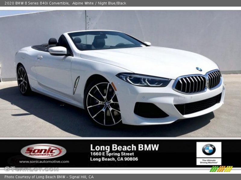 Alpine White / Night Blue/Black 2020 BMW 8 Series 840i Convertible