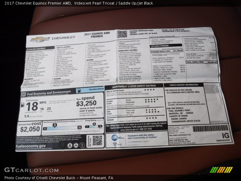 Iridescent Pearl Tricoat / Saddle Up/Jet Black 2017 Chevrolet Equinox Premier AWD