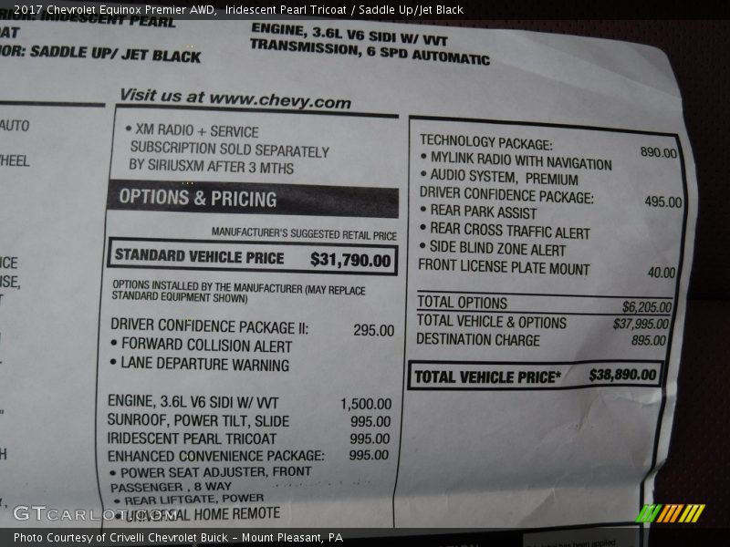 Iridescent Pearl Tricoat / Saddle Up/Jet Black 2017 Chevrolet Equinox Premier AWD