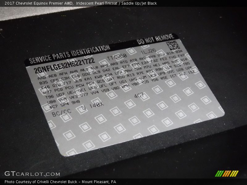 Iridescent Pearl Tricoat / Saddle Up/Jet Black 2017 Chevrolet Equinox Premier AWD