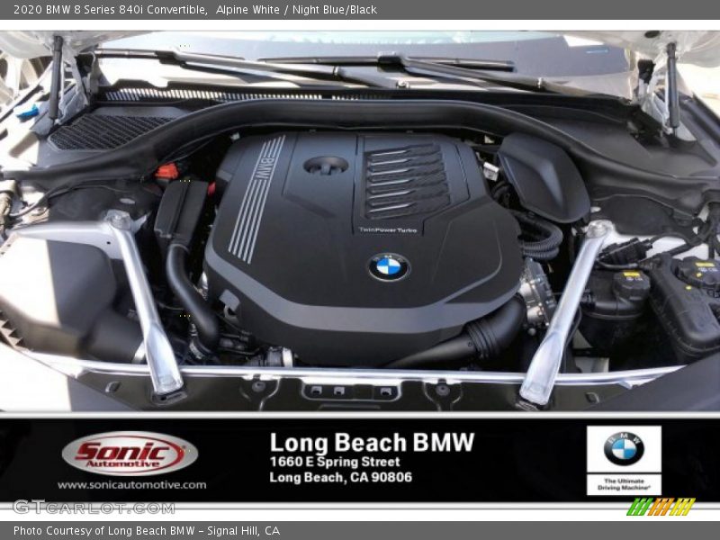 Alpine White / Night Blue/Black 2020 BMW 8 Series 840i Convertible